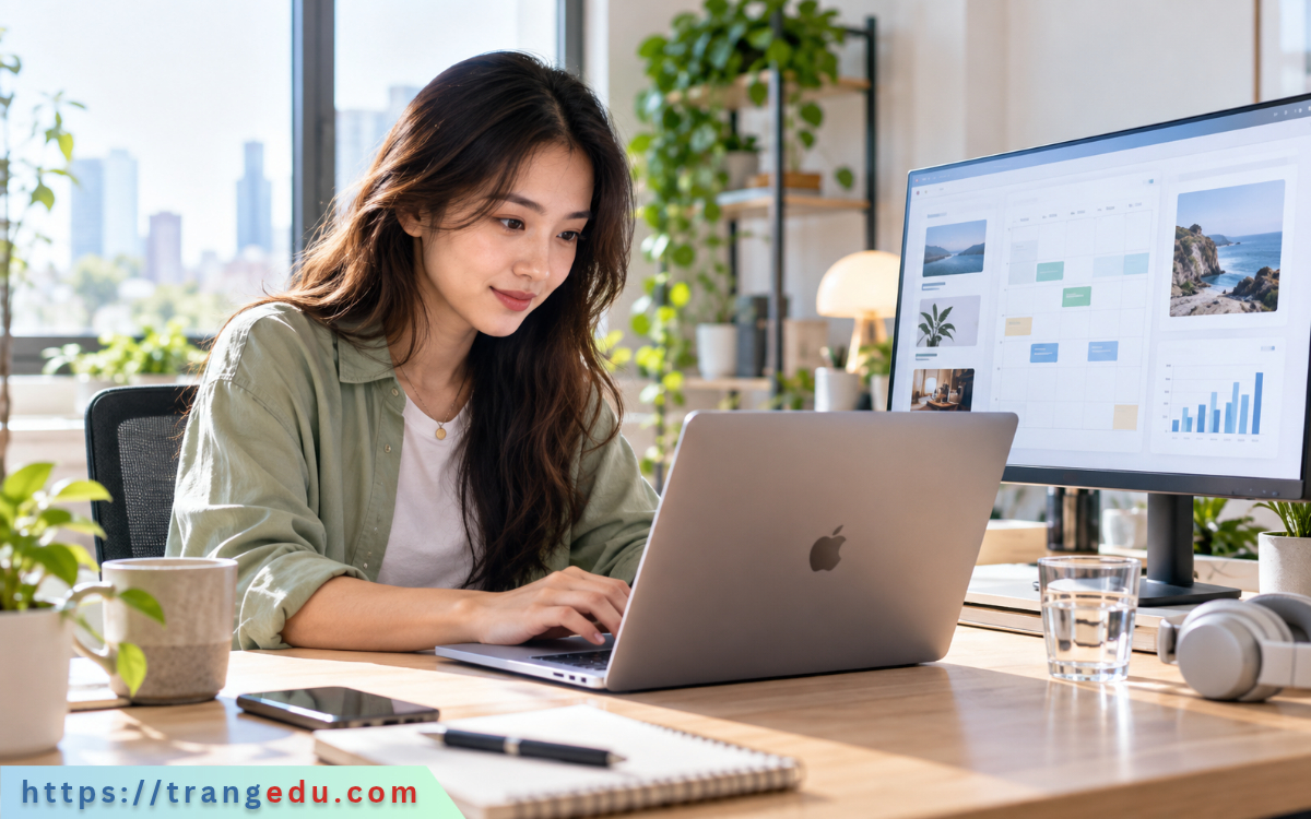 Content Marketer đang làm việc