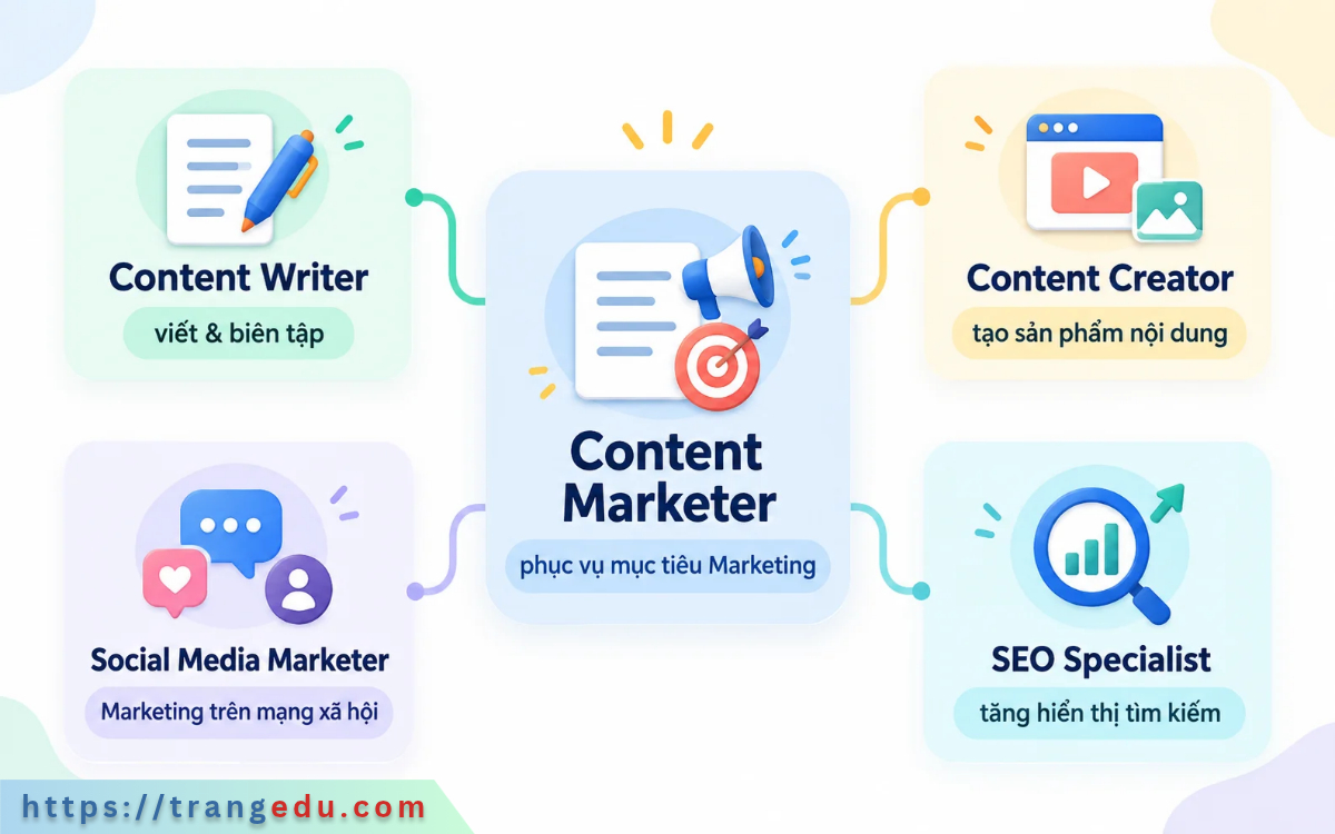 So sánh các nghề gần với Content Marketer