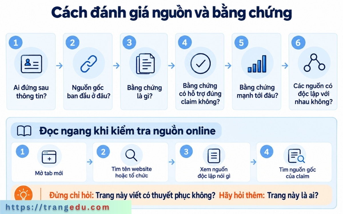 Cách đánh giá nguồn và bằng chứng