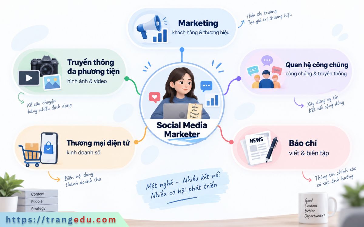 Các ngành học liên quan đến nghề Social Media Marketer